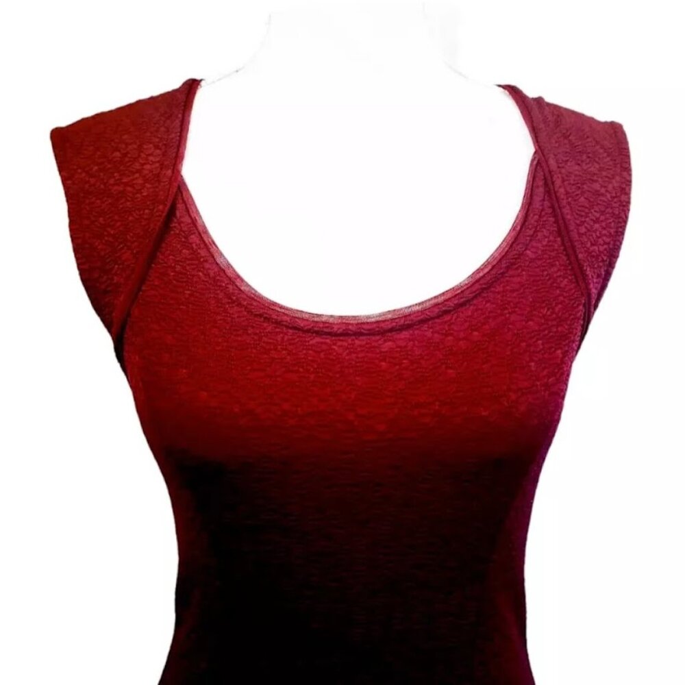 URBAN OUTFITTERS / SILENCE + NOISE Dress, Red Nylon Sleeveless Boho Casual, M - Picture 7 of 14